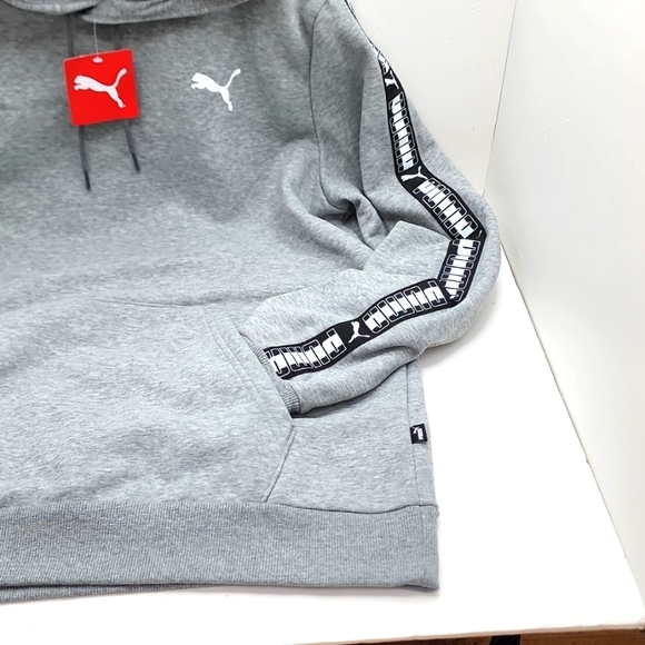 PUMA GREY SWEATSHIRT WITH HOODIE, UNISEX, MEDIUM SIZE - Picture 2 of 11